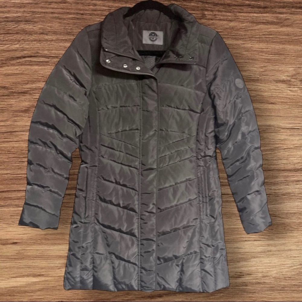 Vuarnet ~ Women’s Dark Gray Quilted Down Puffer Jacket ~ Size Xs